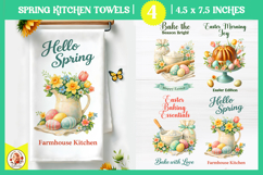 Vintage Easter Kitchen Towel Design,Easter Baking Sublimatio Product Image 1
