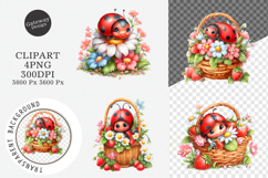 Spring Ladybug Sublimation Clipart Product Image 1