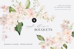 Apple Blossom Bouquet Watercolor Collection, Blossom Clipart Product Image 1