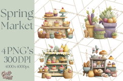 Spring Market Stall PNG Clipart for Invitations, Flower Show Product Image 1