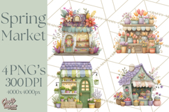 Spring Market Stall PNG Clipart for Invitations, Flower Show Product Image 1