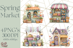 Spring Market Stall PNG Clipart for Invitations, Flower Show Product Image 1
