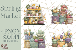 Spring Market Stall PNG Clipart for Invitations, Flower Show Product Image 1