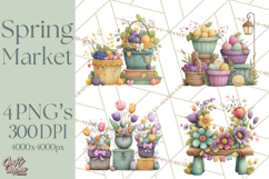Spring Market Stall PNG Clipart for Invitations, Flower Show Product Image 1