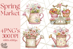Spring Market Icons Clipart, Rustic Produce and Farm Stand Product Image 1