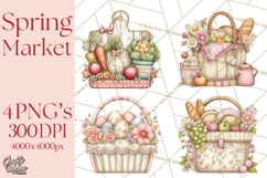 Spring Market Icons Clipart, Rustic Produce and Farm Stand Product Image 1