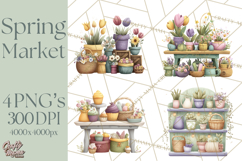 Spring Market Stall PNG Clipart for Invitations, Flower Show Product Image 1