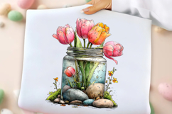 Spring Mason Jar Tulips Flower Clipart Product Image 2