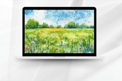 Watercolor Spring Meadow Digital Paper Bundle Product Image 5
