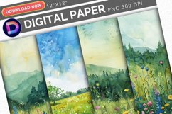 Spring Meadow Digital Paper Product Image 1