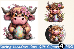 Spring Meadow Cow Gift Clipart Product Image 1