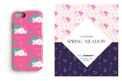 Spring Meadow Digital Paper, Spring Meadow Vector Patterns Product Image 4
