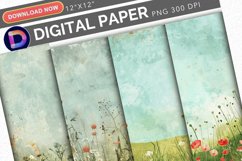 Spring Meadows Printable Digital Paper Product Image 1