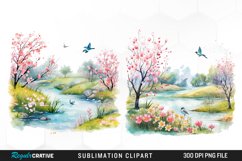 Watercolor Spring Meadows PNG Set Clipart Product Image 1