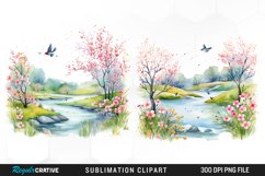Watercolor Spring Meadows PNG Set Clipart Product Image 1