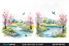 Watercolor Spring Meadows PNG Set Clipart Product Image 1