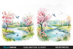 Watercolor Spring Meadows PNG Set Clipart Product Image 1