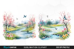 Watercolor Spring Meadows PNG Set Clipart Product Image 1