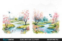 Watercolor Spring Meadows Clipart Bundle Product Image 2