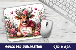 Cute cow flower mouse pad wrap sublimation design Product Image 1