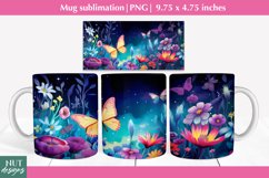 Spring mug wrap Floral mug 15oz mug butterfly sublimation Product Image 1