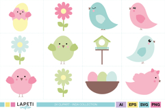 children’s spring animal clipart bundle