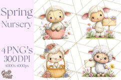 Spring Baby Animal Clipart, Baby Animals PNG, Pastel Nursery Product Image 1