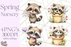 Spring Baby Animal Clipart, Baby Animals PNG, Pastel Nursery Product Image 1