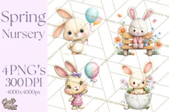Spring Baby Animal Clipart, Baby Animals PNG, Pastel Nursery Product Image 1