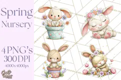 Spring Baby Animal Clipart, Baby Animals PNG, Pastel Nursery Product Image 1