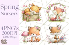 Spring Baby Animal Clipart, Baby Animals PNG, Pastel Nursery Product Image 1