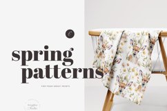 Watercolor Spring Seamless Patterns, Animals Patterns Product Image 3