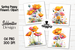 Spring Poppy Flowers Clipart Product Image 1