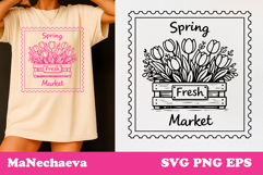 Spring Postal Stamp SVG | Vintage Floral Sublimation Product Image 1