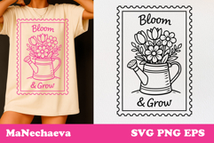 Spring Postal Stamp SVG | Vintage Floral Sublimation Product Image 1