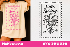 Spring Postal Stamp SVG | Vintage Floral Sublimation Product Image 1