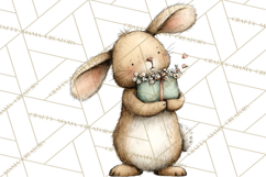 Spring Bunny Clipart, Whimsical Bunny Illustrations Png Product Image 3