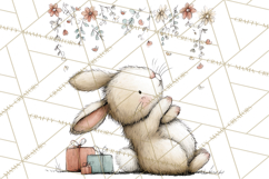 Spring Bunny Clipart, Whimsical Bunny Illustrations Png Product Image 2