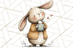 Spring Bunny Clipart, Whimsical Bunny Illustrations Png Product Image 3