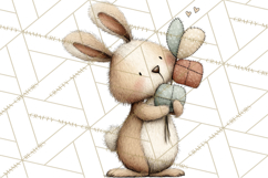 Spring Bunny Clipart, Whimsical Bunny Illustrations Png Product Image 5