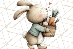 Spring Bunny Clipart, Whimsical Bunny Illustrations Png Product Image 5