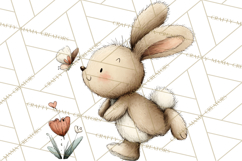 Spring Bunny Clipart, Whimsical Bunny Illustrations Png Product Image 3