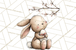 Spring Bunny Clipart, Whimsical Bunny Illustrations Png Product Image 4