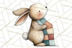 Spring Bunny Clipart, Whimsical Bunny Illustrations Png Product Image 5