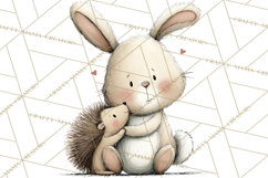 Spring Bunny Clipart, Whimsical Bunny Illustrations Png Product Image 3