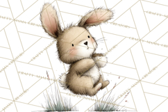 Spring Bunny Clipart, Whimsical Bunny Illustrations Png Product Image 5