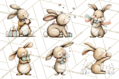 Spring Bunny Clipart, Whimsical Bunny Illustrations Png Product Image 8