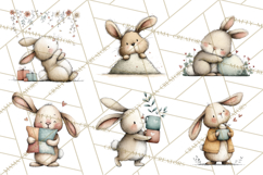 Spring Bunny Clipart, Whimsical Bunny Illustrations Png Product Image 3