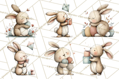 Spring Bunny Clipart, Whimsical Bunny Illustrations Png Product Image 9