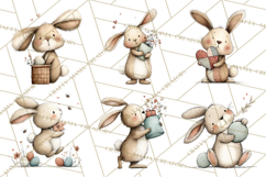 Spring Bunny Clipart, Whimsical Bunny Illustrations Png Product Image 6